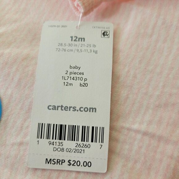 Baby Girl Carter's Whale Flutter Sleeve Bodysuit & Shorts Set (size 12M) - Picture 5 of 5